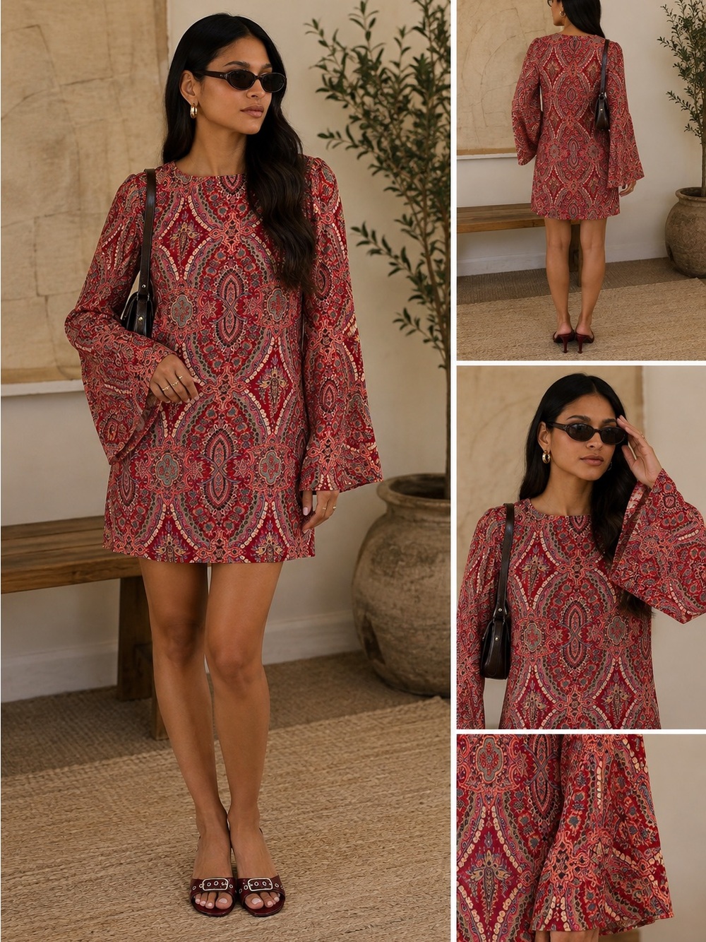 Fire Los Angeles Bell Sleeve Shift Dress